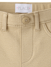 Girls Uniform Ponte Knit Pull On Wide Leg Pants