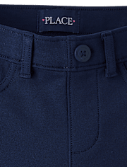 Girls Uniform Ponte Knit Pull On Wide Leg Pants