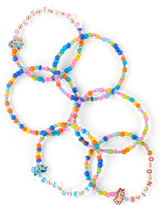 Bracelet Bluey™ pour filles, lot de 6, orné de perles, idéal pour les meilleures amies