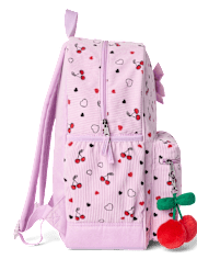 Girls Cherry Corduroy Backpack