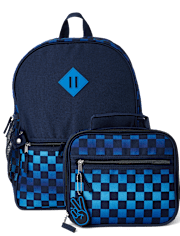 Boys Checkered Backpack 2-Piece Set