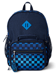 Boys Checkered Backpack 2-Piece Set