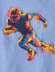 Boys Football Player Drip Graphic Tee