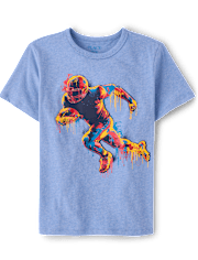 Boys Football Player Drip Graphic Tee