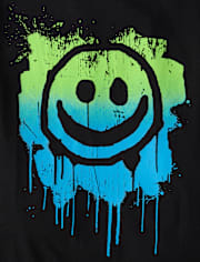 Boys Graffiti Happy Face Graphic Tee