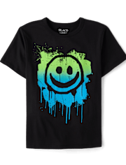 Boys Graffiti Happy Face Graphic Tee