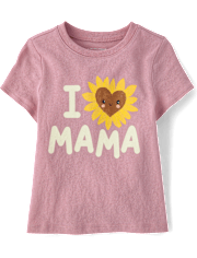 Baby And Toddler Girls Love Mama Graphic Tee