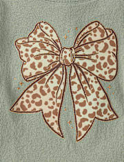Baby And Toddler Girls Leopard Bow Graphic Tee