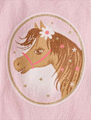 Baby And Toddler Girls Horse Graphic Tee