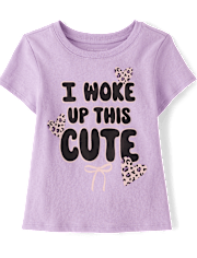 Baby And Toddler Girls Woke Up Cute Graphic Tee