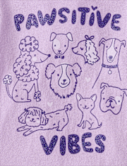 T-shirt graphique « Pawsitive Vibes » pour bébés et petites filles