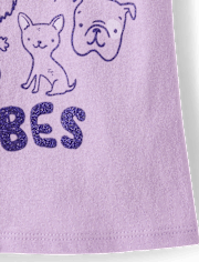 T-shirt graphique « Pawsitive Vibes » pour bébés et petites filles