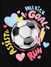 Girls Soccer Ball Graphic Tee
