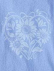 Girls Floral Heart Graphic Tee