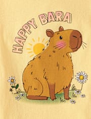 Girls Happy Capybara Graphic Tee