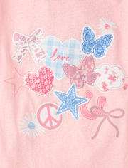 T-shirt graphique à patchs pour filles