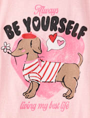 Girls Dog Graphic Tee