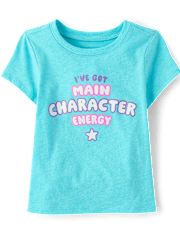 Baby And Toddler Girls Main Character Energy Graphic Tee