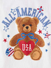 Girls Americana Bear Graphic Tee