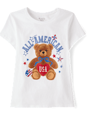 Girls Americana Bear Graphic Tee