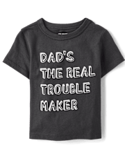 Baby And Toddler Boys Dad's The Real Trouble Maker Graphic Tee