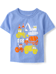 Baby And Toddler Boys Construction Trucks Graphic Tee
