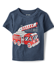 Baby And Toddler Boys Fire Truck Graphic Tee