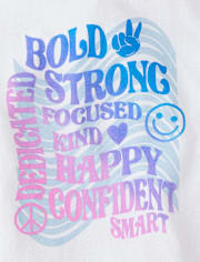 Girls Positive Words Graphic Tee