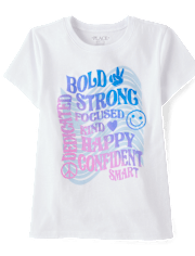 Girls Positive Words Graphic Tee