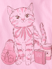 Girls Cat Graphic Tee