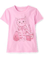 Girls Cat Graphic Tee