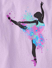 Girls Paint Splatter Ballerina Graphic Tee