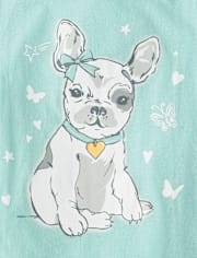 Girls Dog Butterfly Graphic Tee