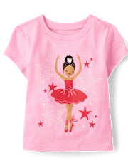 Baby And Toddler Girls Ballerina Graphic Tee