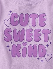 Baby And Toddler Girls Sweet Kind Graphic Tee