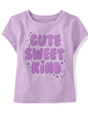 Baby And Toddler Girls Sweet Kind Graphic Tee