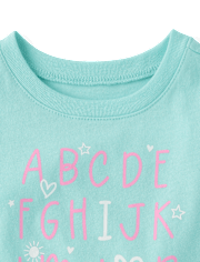 Baby And Toddler Girls Alphabet Graphic Tee