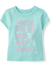 Baby And Toddler Girls Alphabet Graphic Tee
