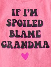 Baby And Toddler Girls Blame Grandma Graphic Tee