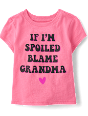 Baby And Toddler Girls Blame Grandma Graphic Tee