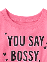 Baby And Toddler Girls Bossy Graphic Tee