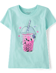 Girls Boba Drink Graphic Tee