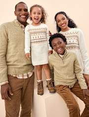 Coordinating Family Outfits - Neutral Fairisle Collection