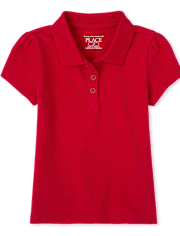 Polo de piqué de uniforme para niñas pequeñas, paquete de 2