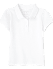 Polo de piqué de uniforme para niñas pequeñas, paquete de 2