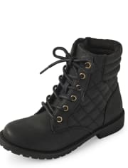 Girls Quilted Lace Up Booties 2-Pack