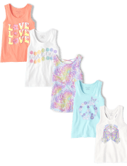 Summer Toddler Outfits The Children's Place Baby Toddler Girls 4 Pack Tank Tops Cotton Graphic N 792963