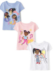 Baby And Toddler Girls Girl Graphic Tee 3-Pack