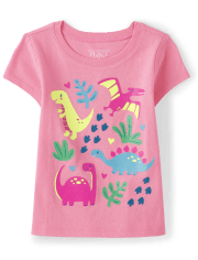 Baby And Toddler Girls Animal Graphic Tee 2-Pack