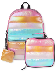 Girls Quilted Backpack And Lunchbox 2-Piece Set